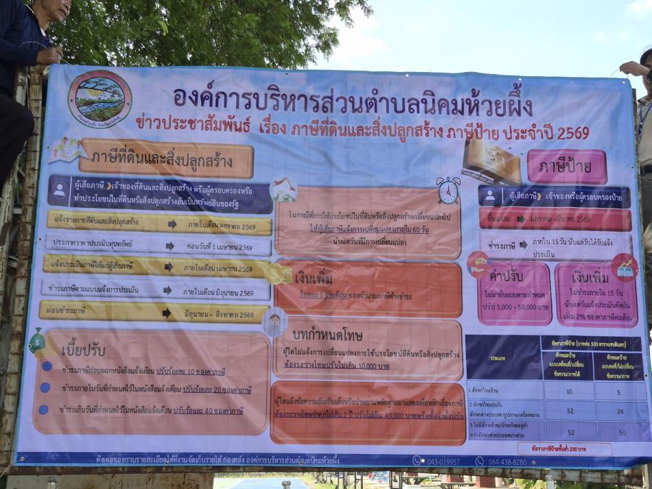 ข่าวประชาสัมพันธ์ เรื่องภาษีที่ดินและสิ่งปลูกสร้าง ภาษีป้าย ประจำปีงบประมาณ 2569